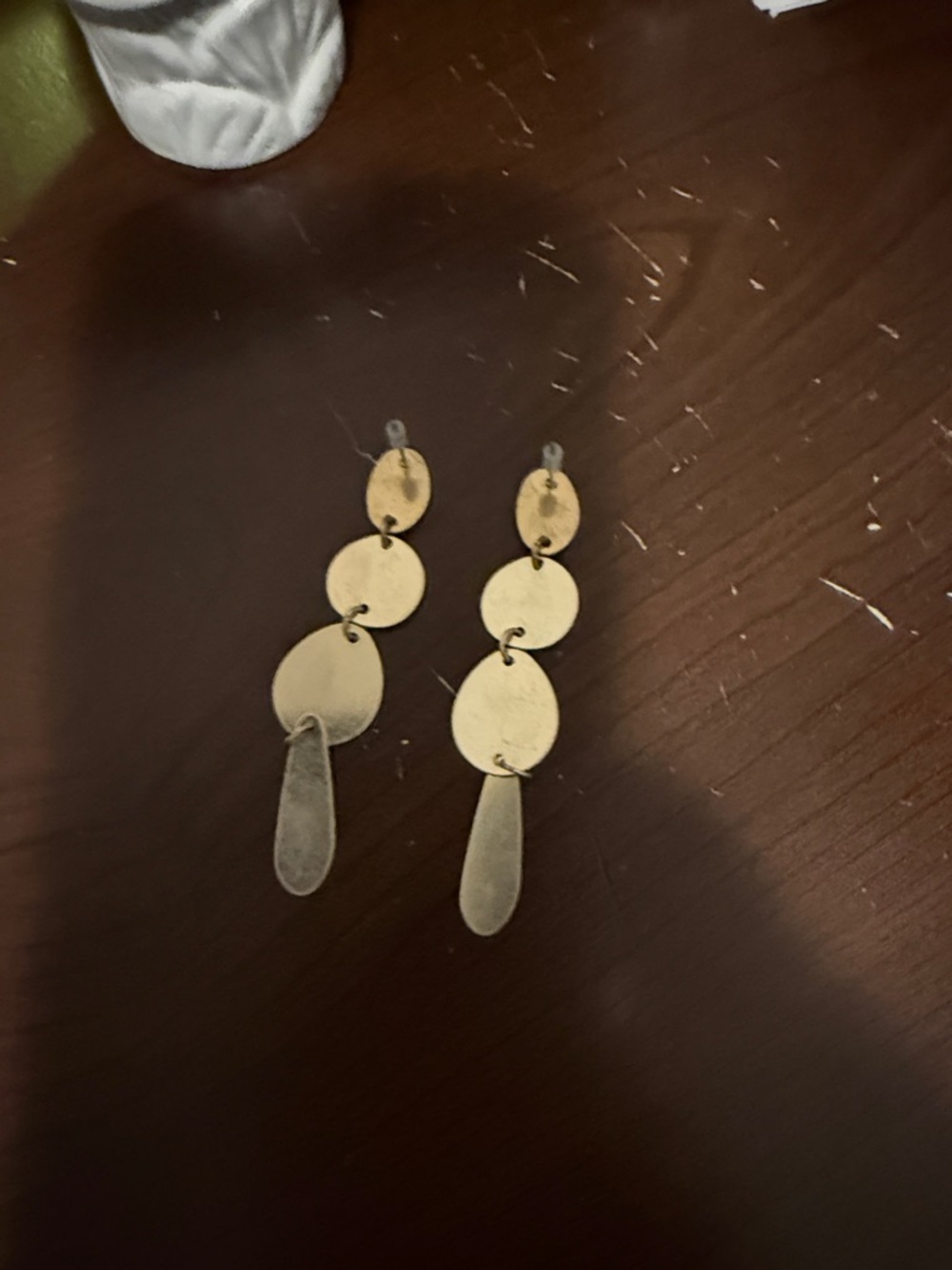 Gold Disc Drop Earrings - Women Jewelry